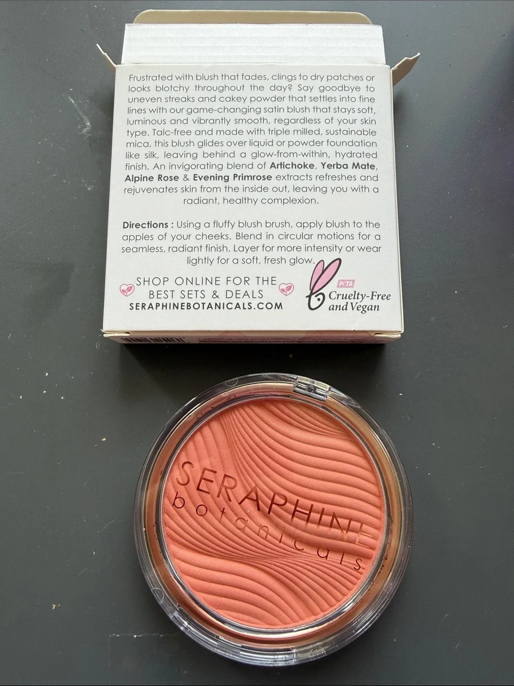 Seraphine Botanicals Tea + Rose Satin Blush - Fresh Apricot